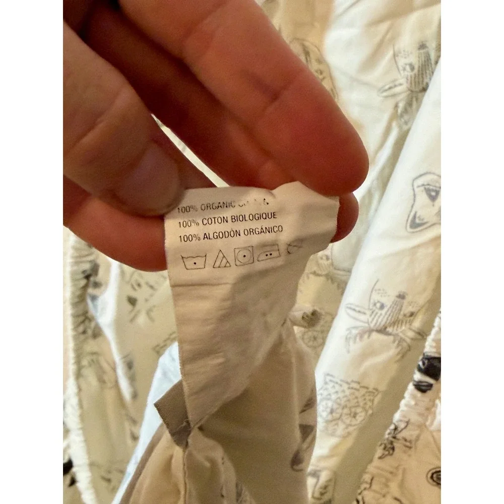 Lot of 2 Crate & Barrel Kids Organic Cotton‎ Crib Sheets Woodland Animal Forest